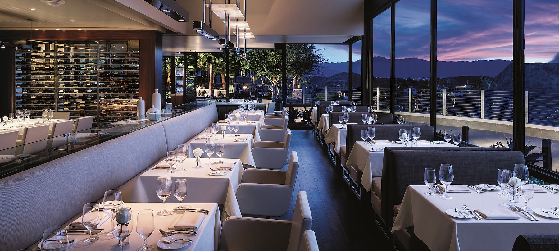 Edge Steakhouse Interior Dining Room in Evening